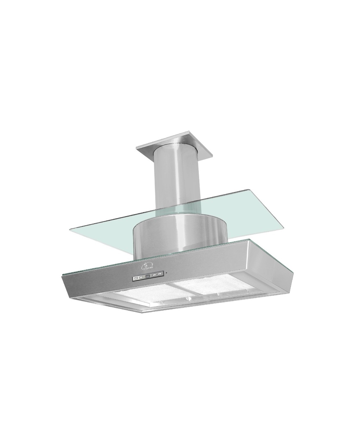 Campana Sanaire Cristal Central Manhatan-090 Gris Metalico