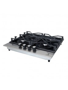 Parrilla de gas empotrable de 4 quemadores de acero inoxidable y cristal templado 4Q-TD-60 Marca Supra