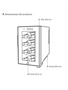 Cava de vinos con cristal templado acabado espejo CAVA-8B Supra